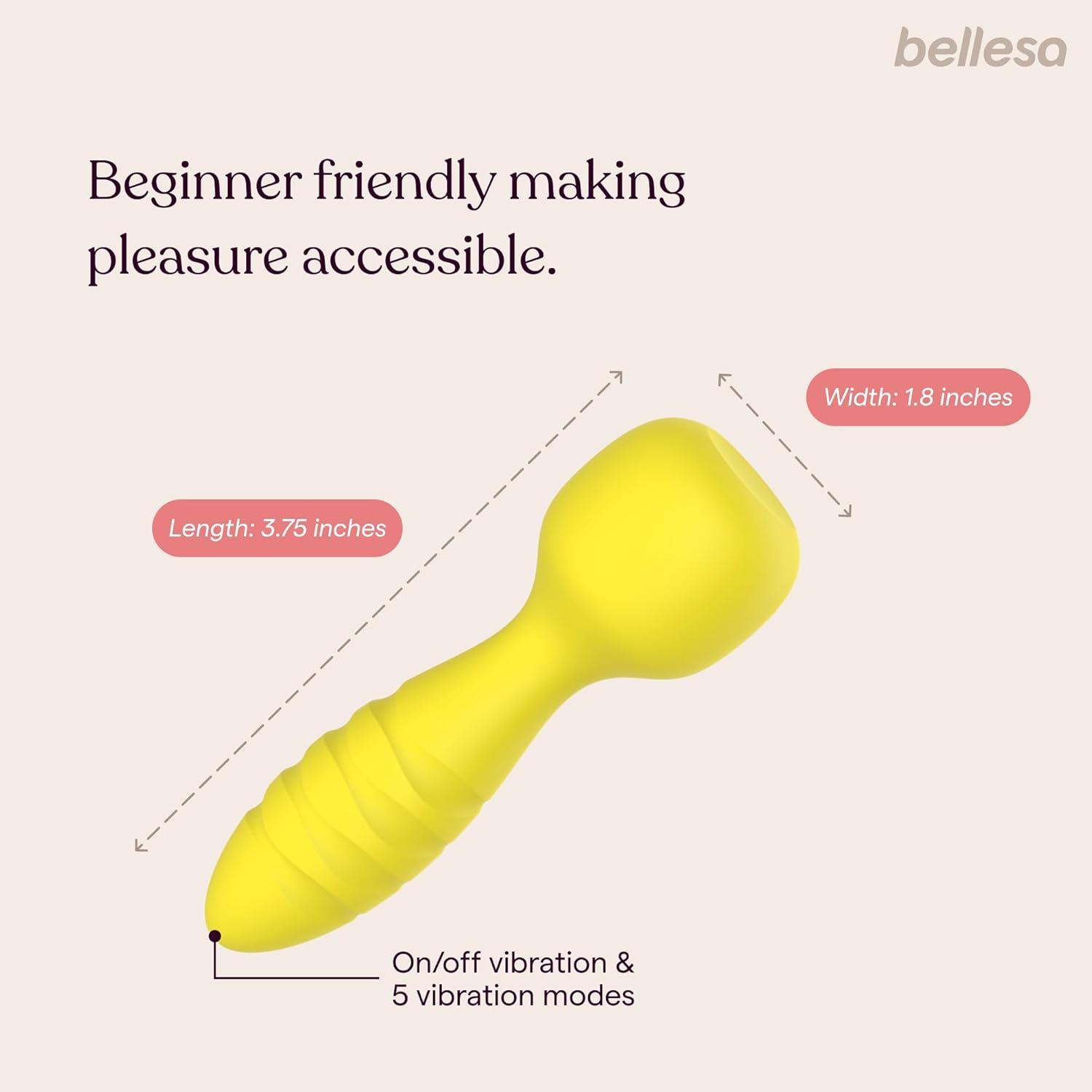 imageBellesa Demi Wand Clitoral Vibrator Clitoral Stimulation Wand Vibrator USB Rechargeable Waterproof MedicalGrade Silicone Storage Pouch Included