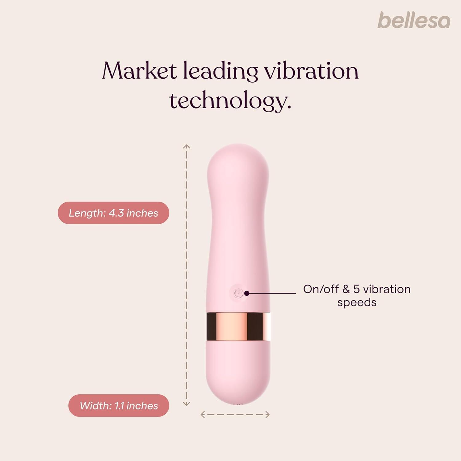 imageBELLESA Bullet Soft Touch Clitoral Vibrator Clitoral Stimulation Bullet Vibrator Silicone Waterproof USB Rechargeable