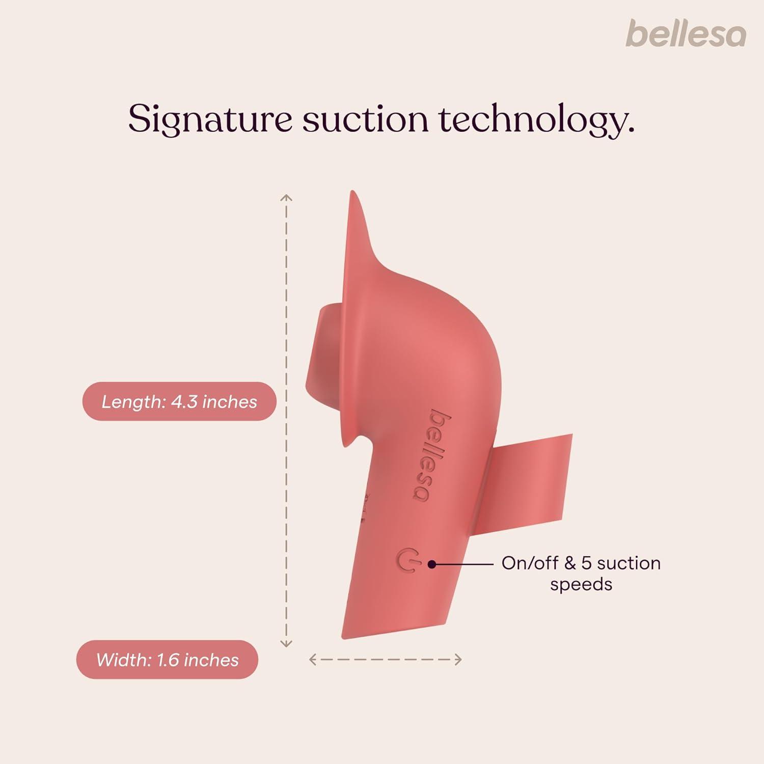 imageBELLESA Finger Pro Air Finger Vibrator Clitoral Stimulation Clitoral Suction Vibrator Silicone Waterproof USB Rechargeable
