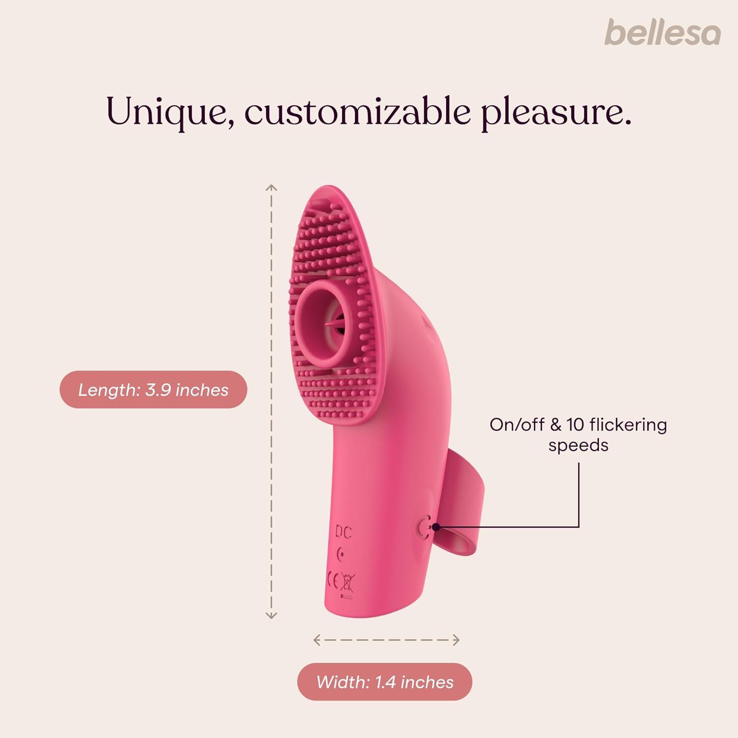 imageBELLESA Finger Pro Flutter Finger Vibrator Clitoral Stimulation Silicone Waterproof USB Rechargeable
