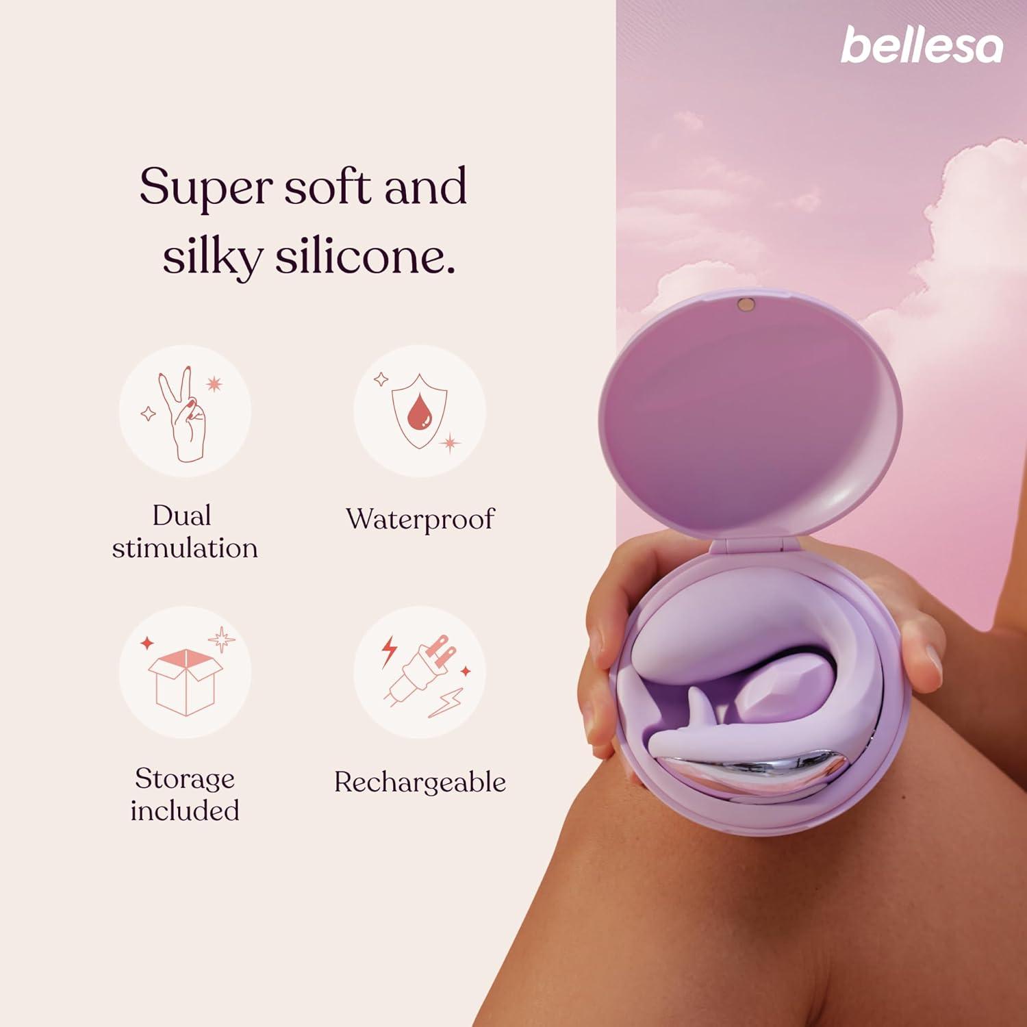 imageBELLESA FlutterVibe GSpot and Clitoral Vibrator Clitoral Stimulation GSpot Stimulation Clitoral Vibrator Flickering Tongue Silicone Waterproof USB Rechargeable