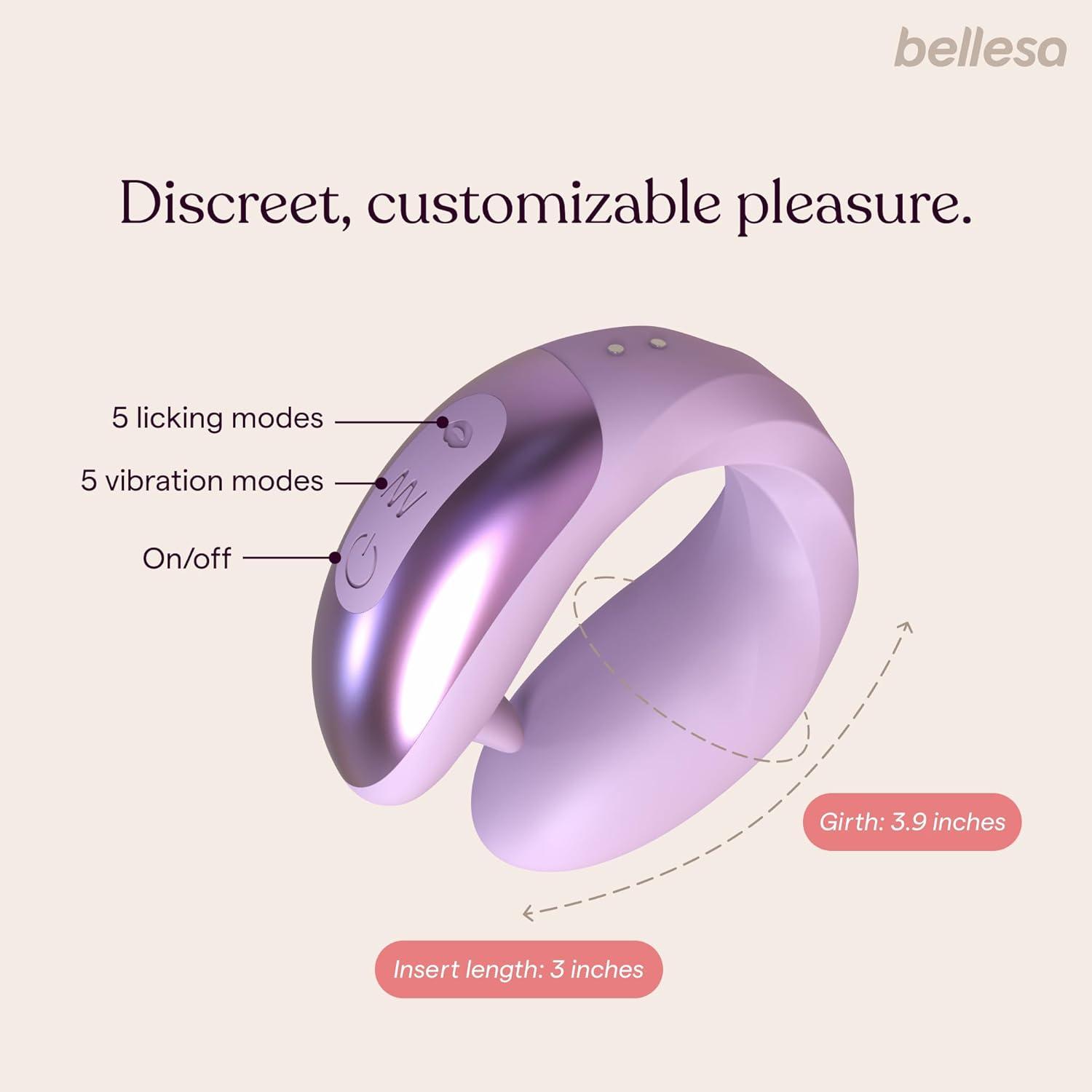 imageBELLESA FlutterVibe GSpot and Clitoral Vibrator Clitoral Stimulation GSpot Stimulation Clitoral Vibrator Flickering Tongue Silicone Waterproof USB Rechargeable