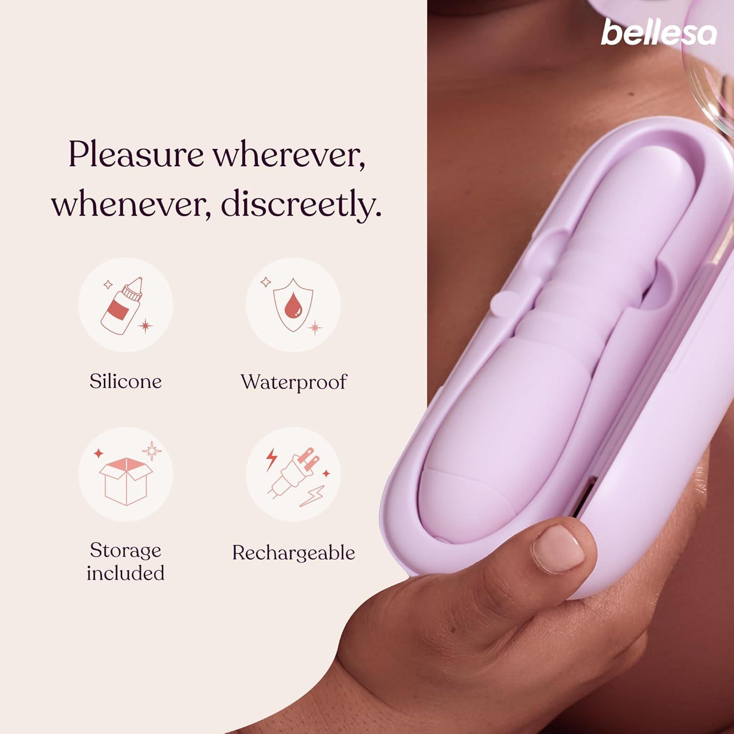 imageBELLESA Diskreet Thrust GSpot Thrusting Vibrator GSpot Stimulation Silicone Waterproof USB Rechargeable