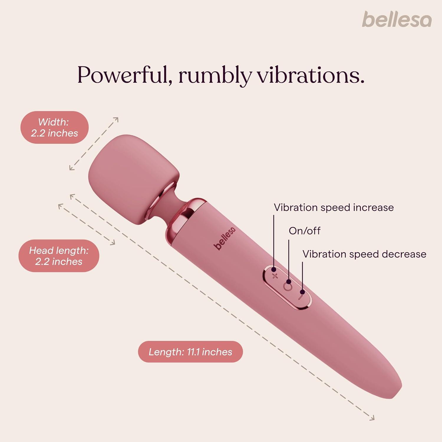 imageBELLESA Luxe Rechargeable Wand Wand Vibrator Clitoral Vibrator Clitoral Stimulation Rechargeable Waterproof