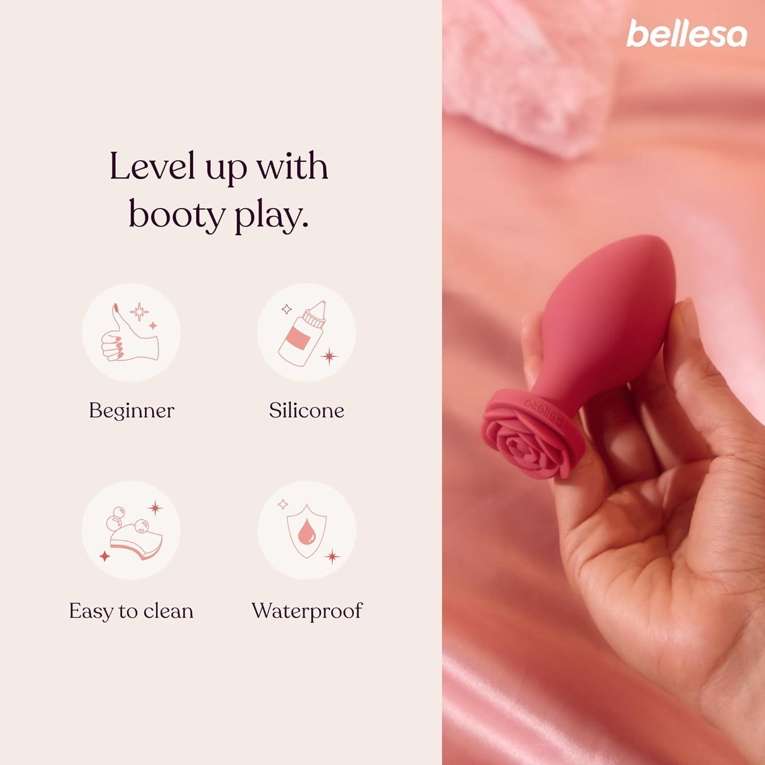 imageBELLESA Rose Plug Small Anal Stimulation Anal Training Easy to Clean