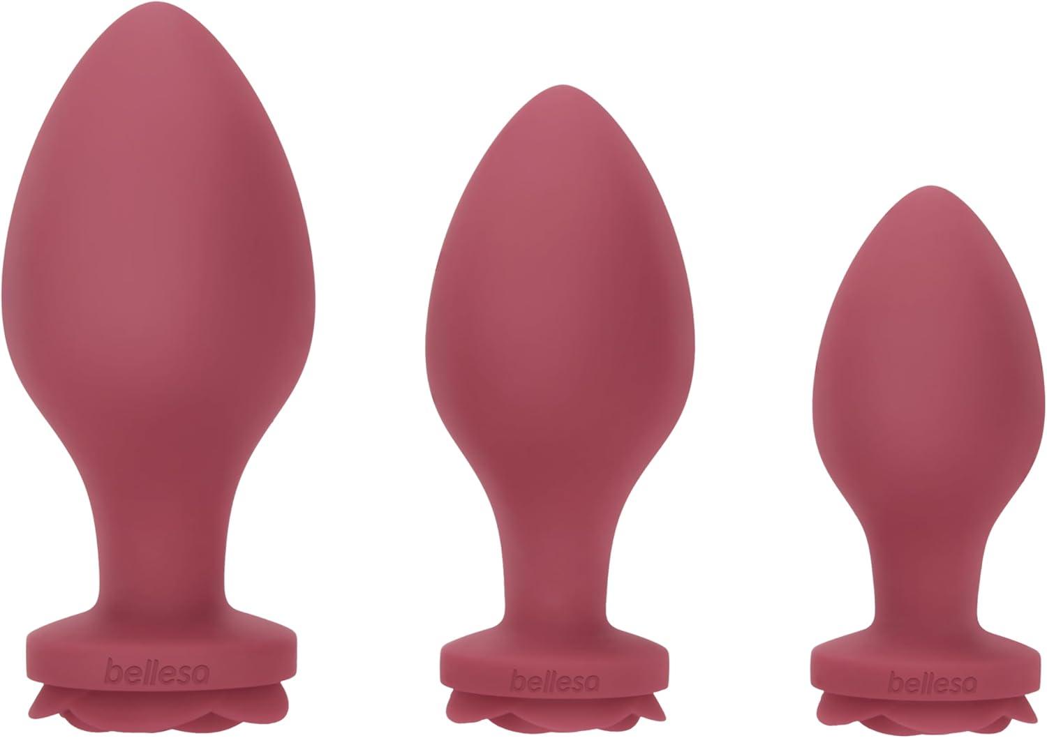 imageBELLESA Rose Plug Set Anal Stimulation Anal Training Kit Easy to Clean