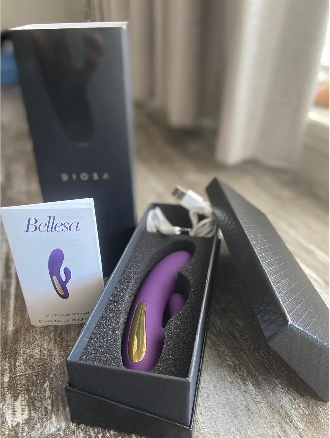 imageBellesa Diosa GSpot Rabbit Vibrator Clitoral and GSpot Stimulation USB Rechargeable Waterproof MedicalGrade Silicone Purple