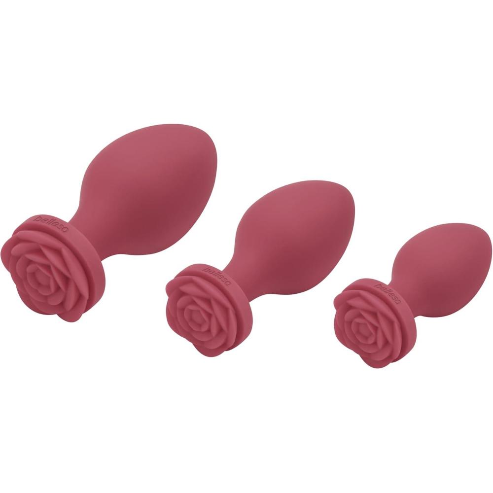 imageBELLESA Rose Plug Set Anal Stimulation Anal Training Kit Easy to Clean