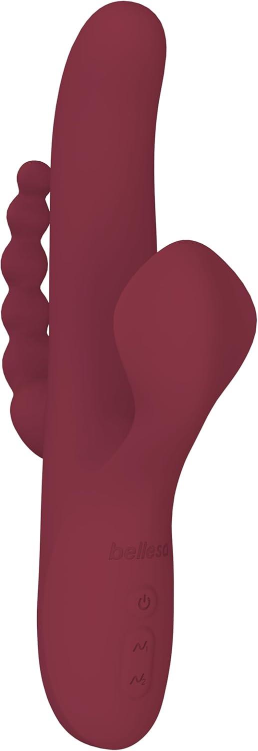 imageBELLESA DP Rabbit Clitoral Stimulation GSpot Stimulation Anal Stimulation Silicone Waterproof USB Rechargeable