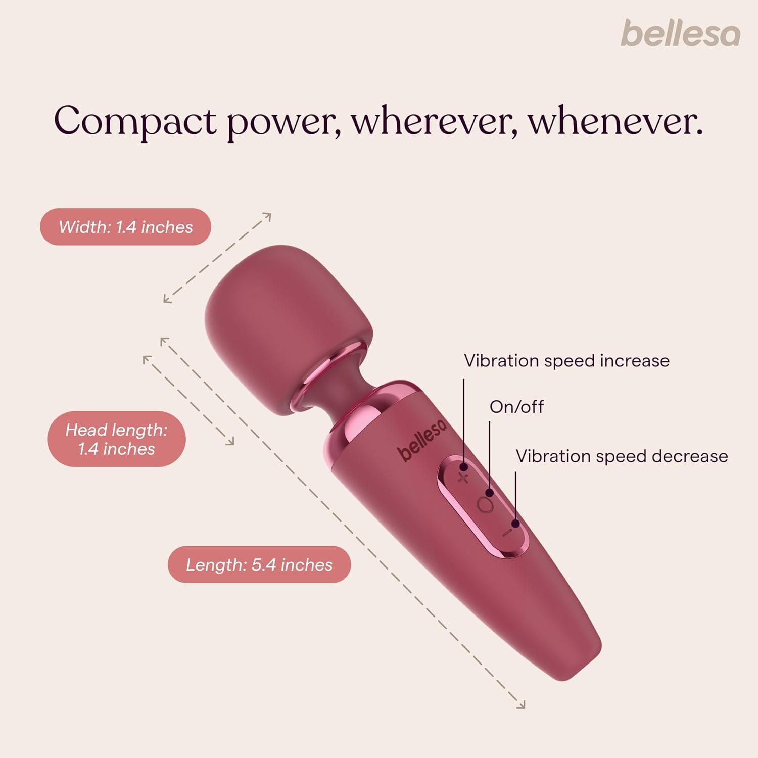 imageBELLESA Luxe Mini Wand Wand Vibrator Clitoral Vibrator Clitoral Stimulation Waterproof Rechargeable